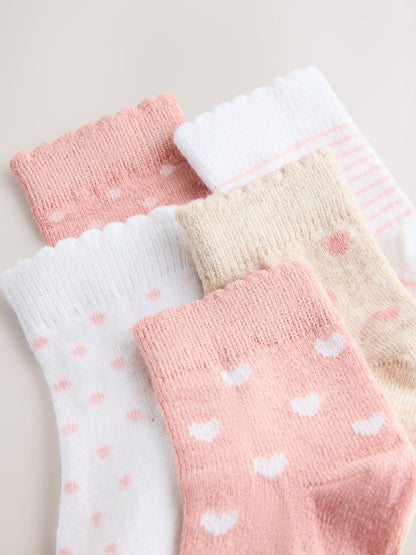 Pink Baby Socks 5 Pack (0mths-2yrs) image 3