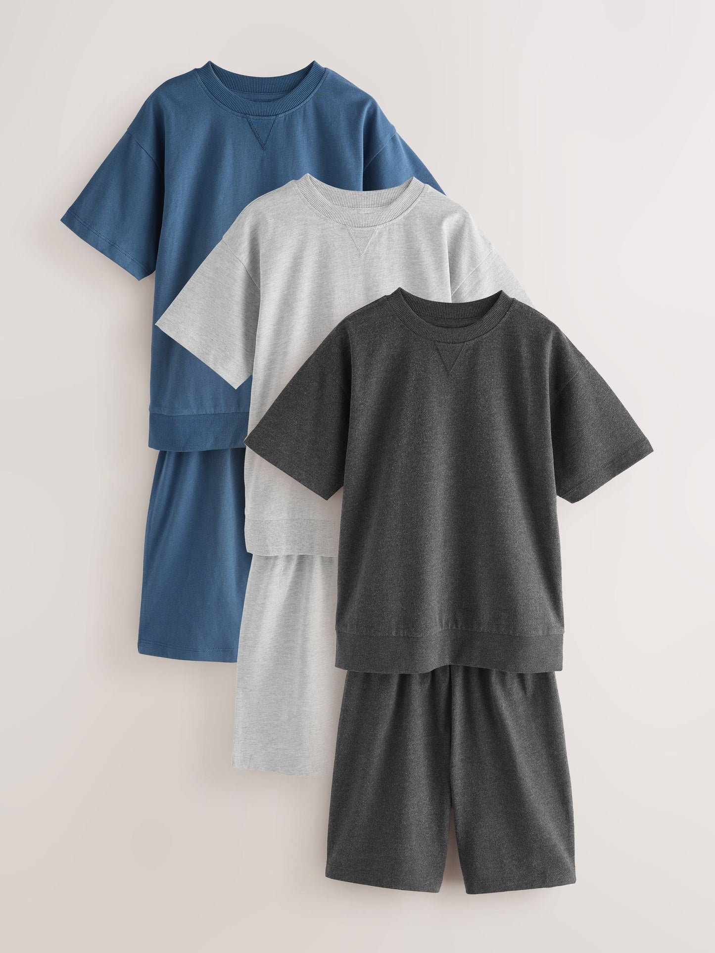 Navy/Grey Short Leg Pyjamas 3 Pack (3-16yrs) (3-16yrs) image 5