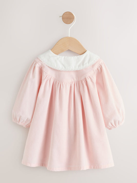 Pink Fairy Mouse Baby Woven Collar Dress with Tights (0mths-2yrs)