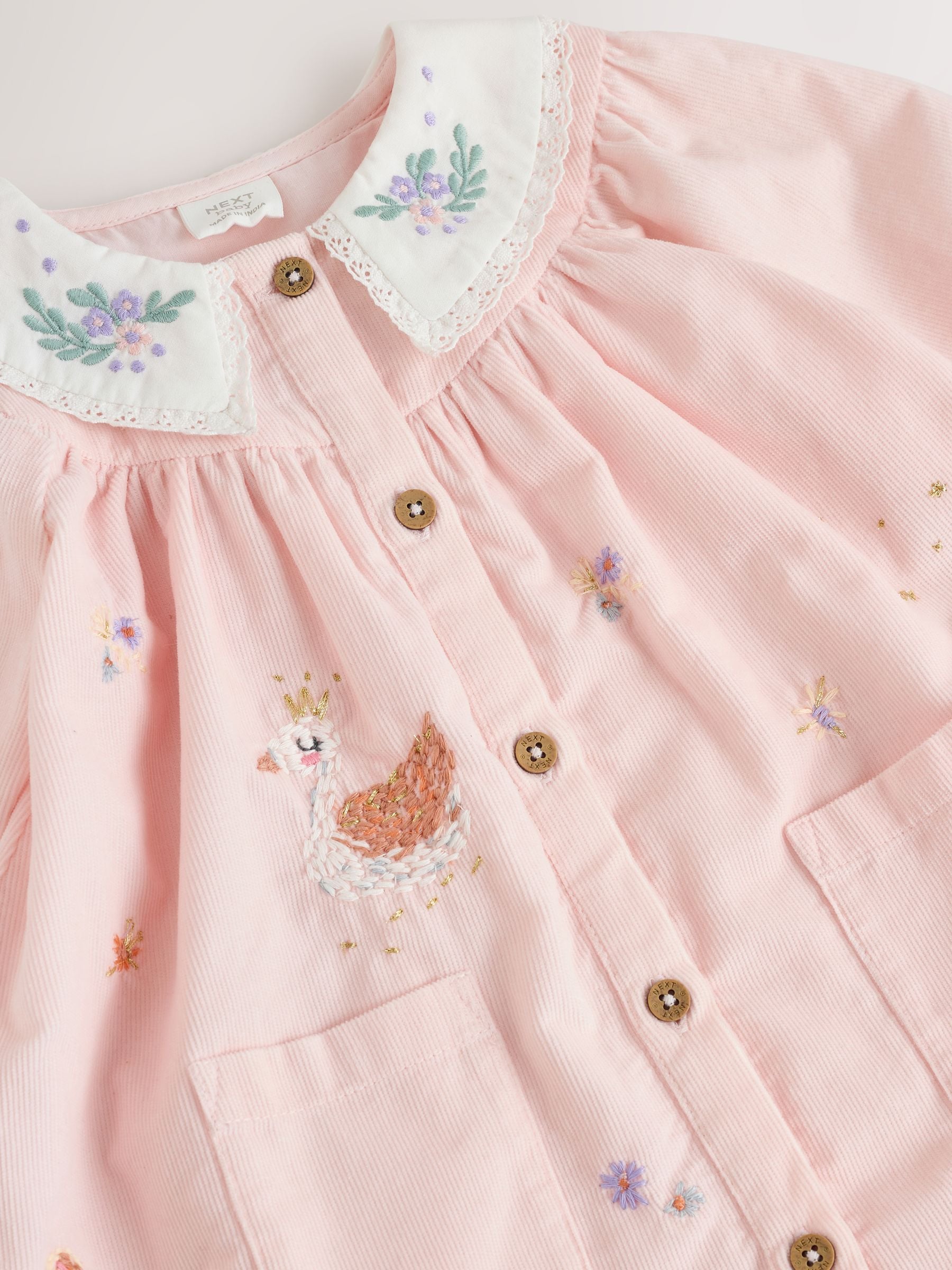 Pink Fairy Mouse Baby Woven Collar Dress with Tights (0mths-2yrs) image 5