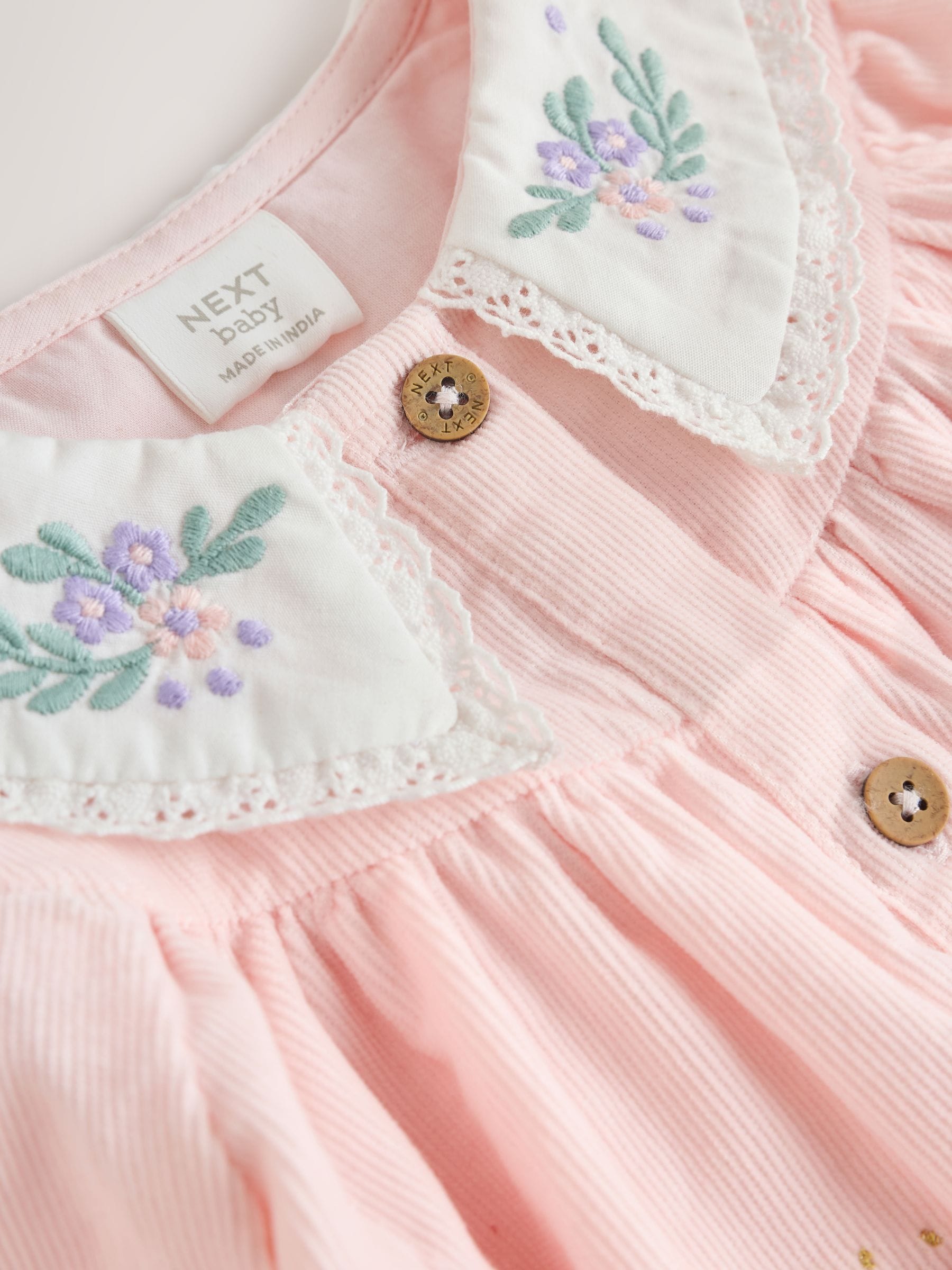Pink Fairy Mouse Baby Woven Collar Dress with Tights (0mths-2yrs) image 7