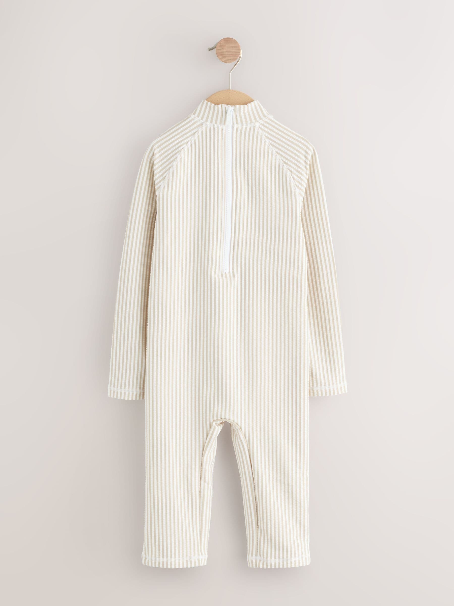 Neutral Stripe Sunsafe Swimsuit and Hat Set (3mths-7yrs) image 3