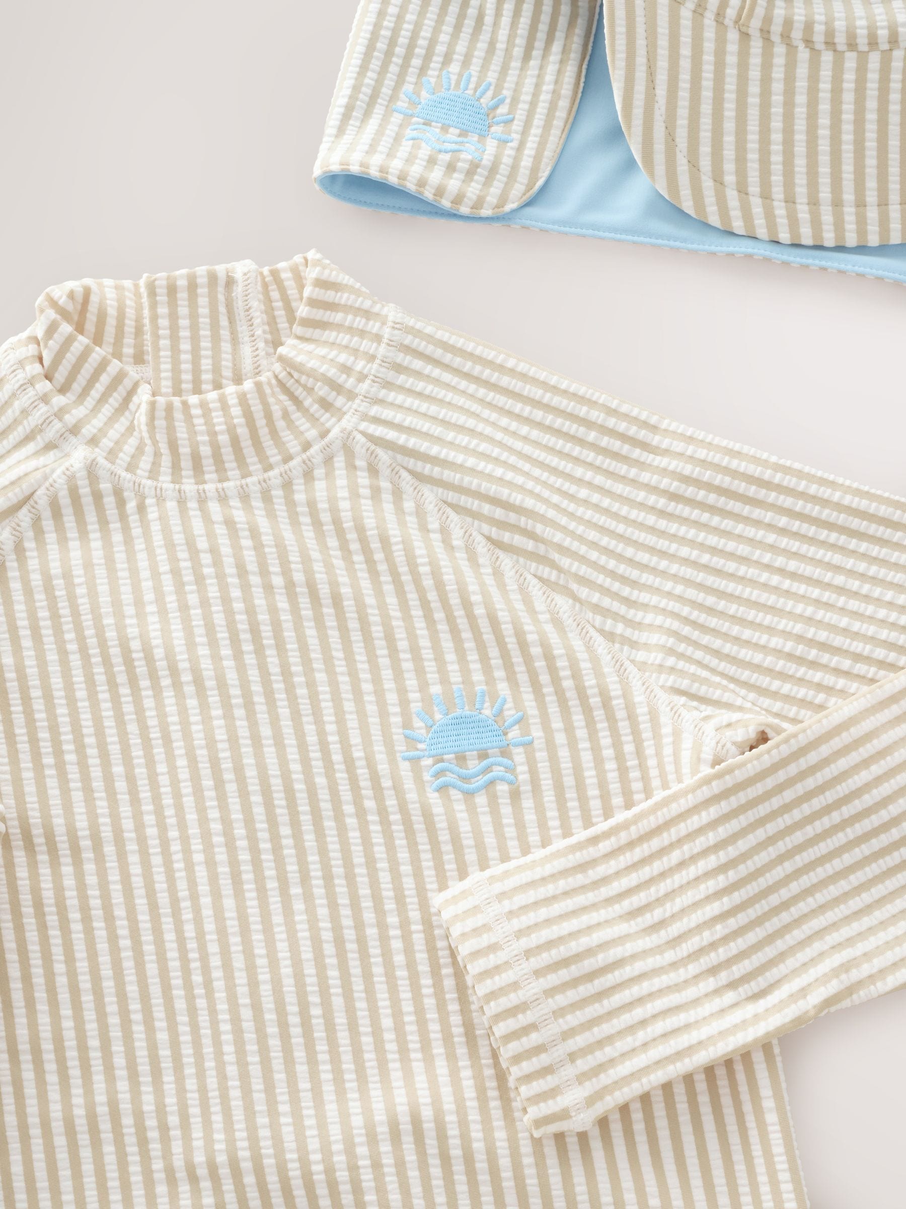 Neutral Stripe Sunsafe Swimsuit and Hat Set (3mths-7yrs) image 4
