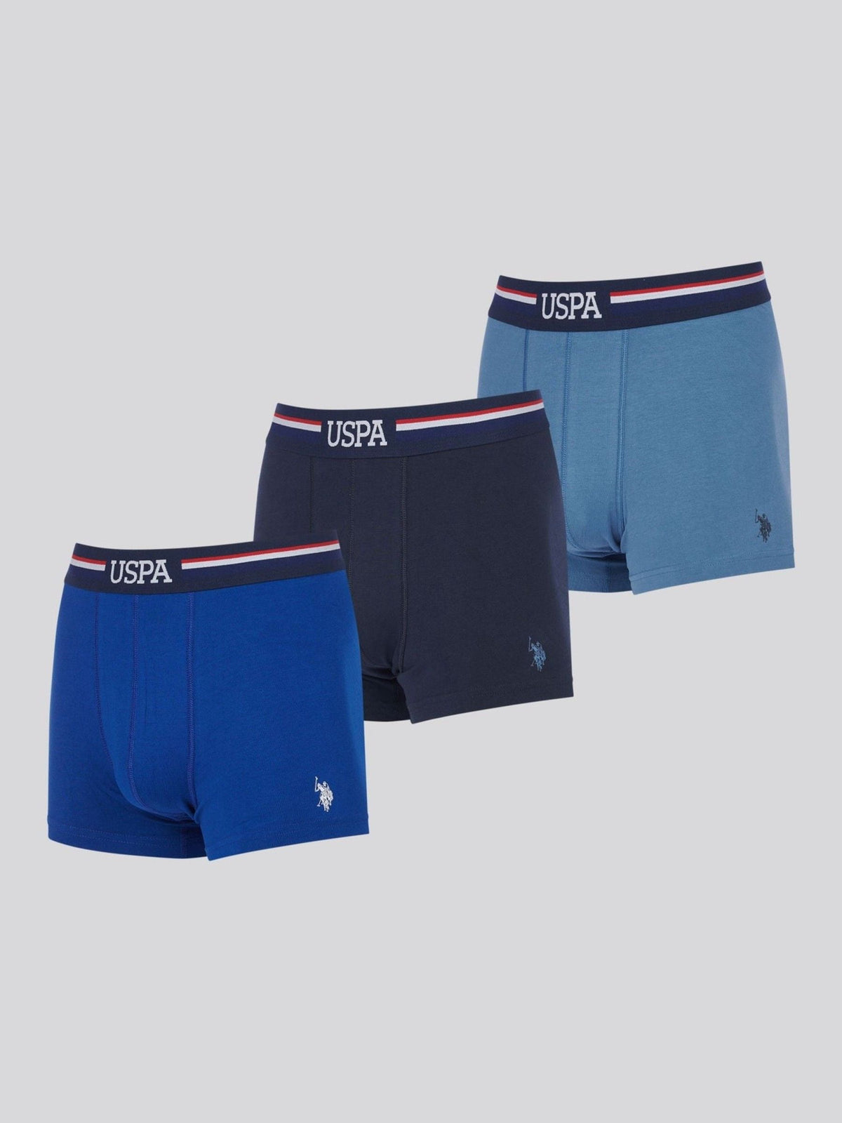 Dsiney Kidz - U.S. Polo Assn Blue Mens Branded Stripe Boxer Shorts 3 Pack image 1