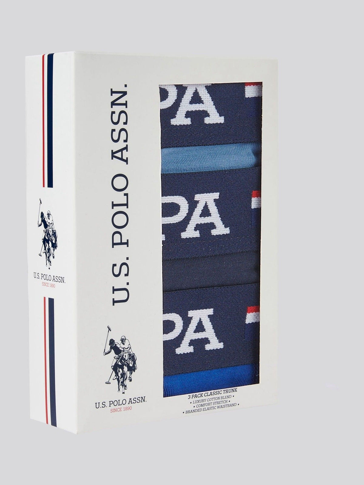 Dsiney Kidz - U.S. Polo Assn Blue Mens Branded Stripe Boxer Shorts 3 Pack image 3
