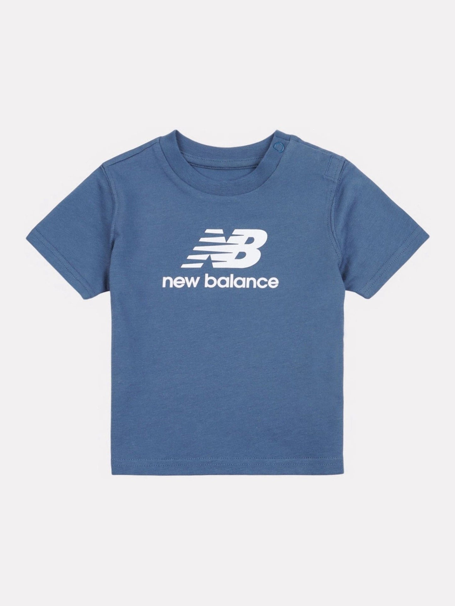 New Balance Blue Stacked Logo Cotton T-Shirt image 1