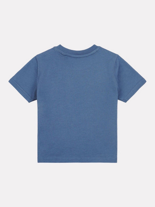 New Balance Blue Stacked Logo Cotton T-Shirt image 2