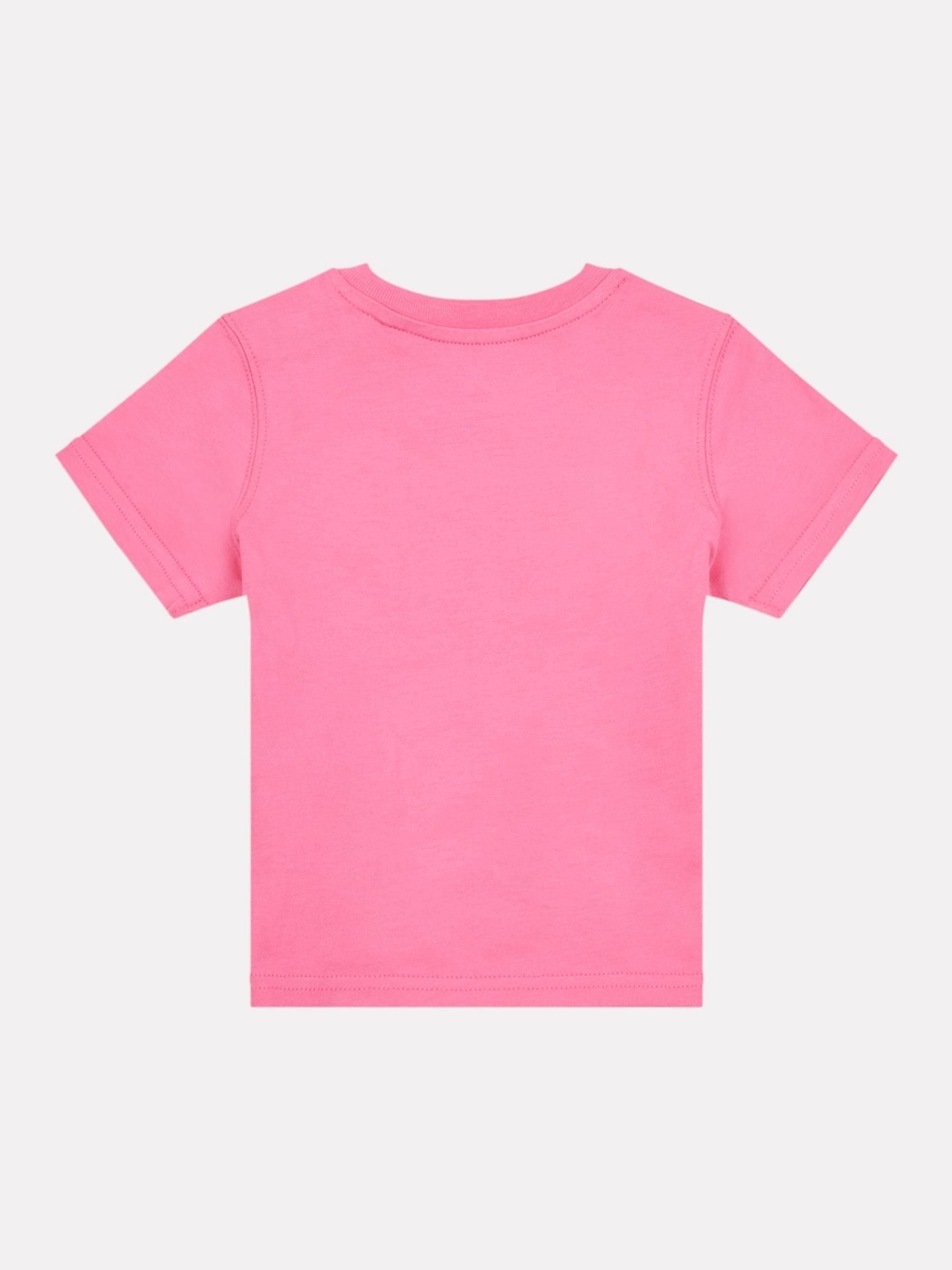 New Balance Pink Stacked Logo Cotton T-Shirt image 3