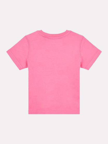 New Balance Pink Stacked Logo Cotton T-Shirt image 3