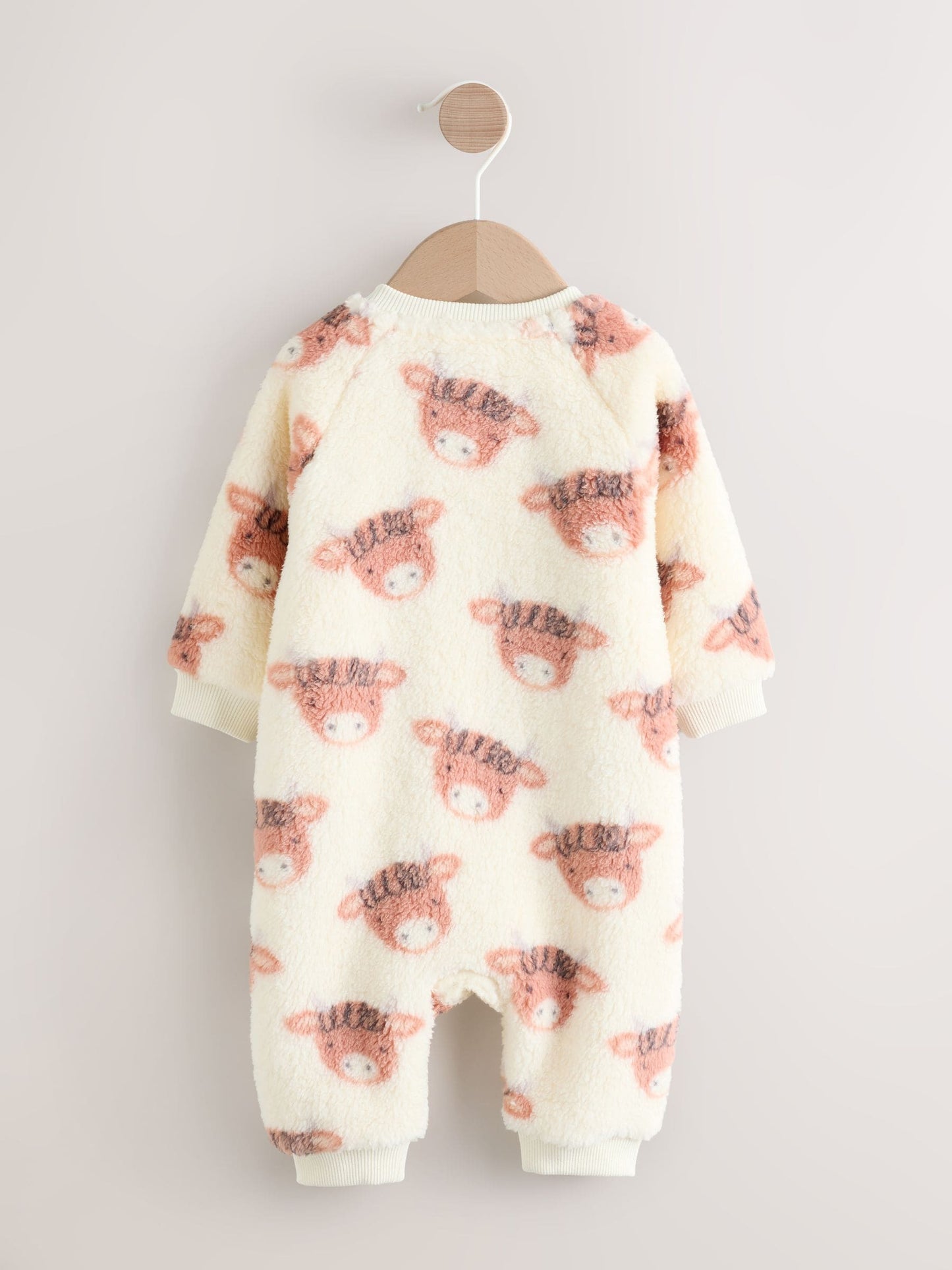 Ecru Hamish Baby Heavy Fleece Sleepsuit image 2