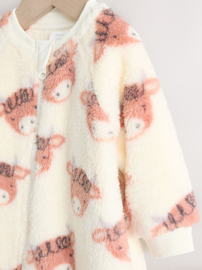 Ecru Hamish Baby Heavy Fleece Sleepsuit image 5