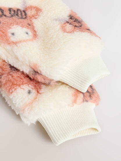 Ecru Hamish Baby Heavy Fleece Sleepsuit image 7