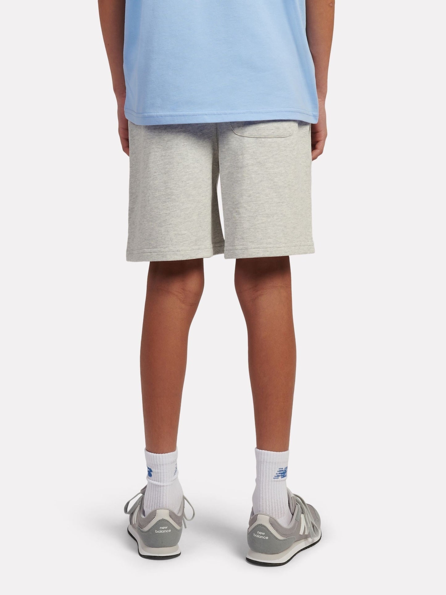 Dsiney Kidz - New Balance Light Grey French Terry Small Logo Cotton Shorts image 3