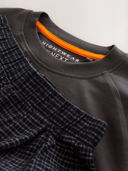 Black/Grey/Orange Slogan Single Woven Pyjamas (3-16yrs) image 4
