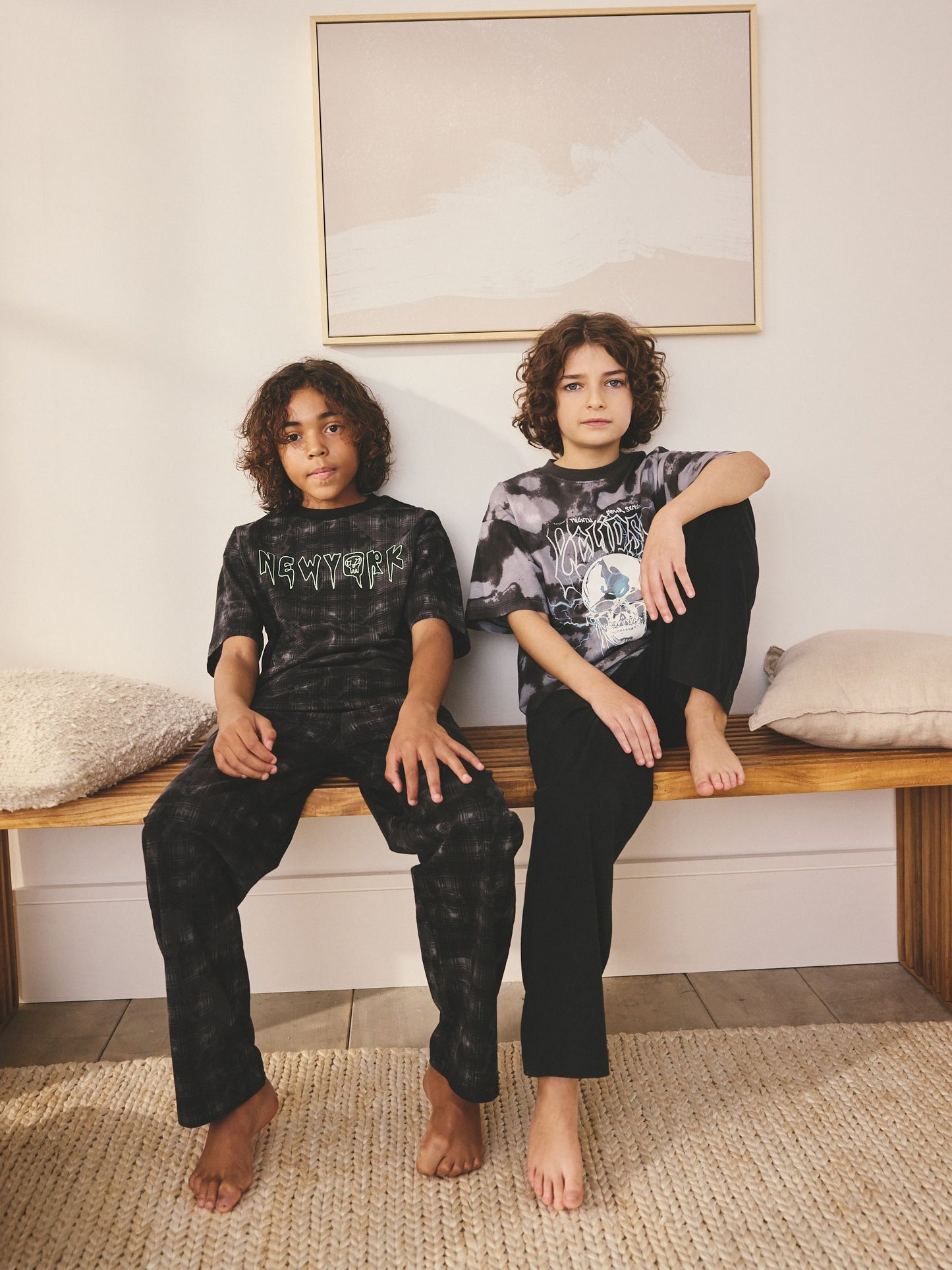 Black/Grey Skull Long Sleeve Pyjamas 2 Pack (3-16yrs) image 5