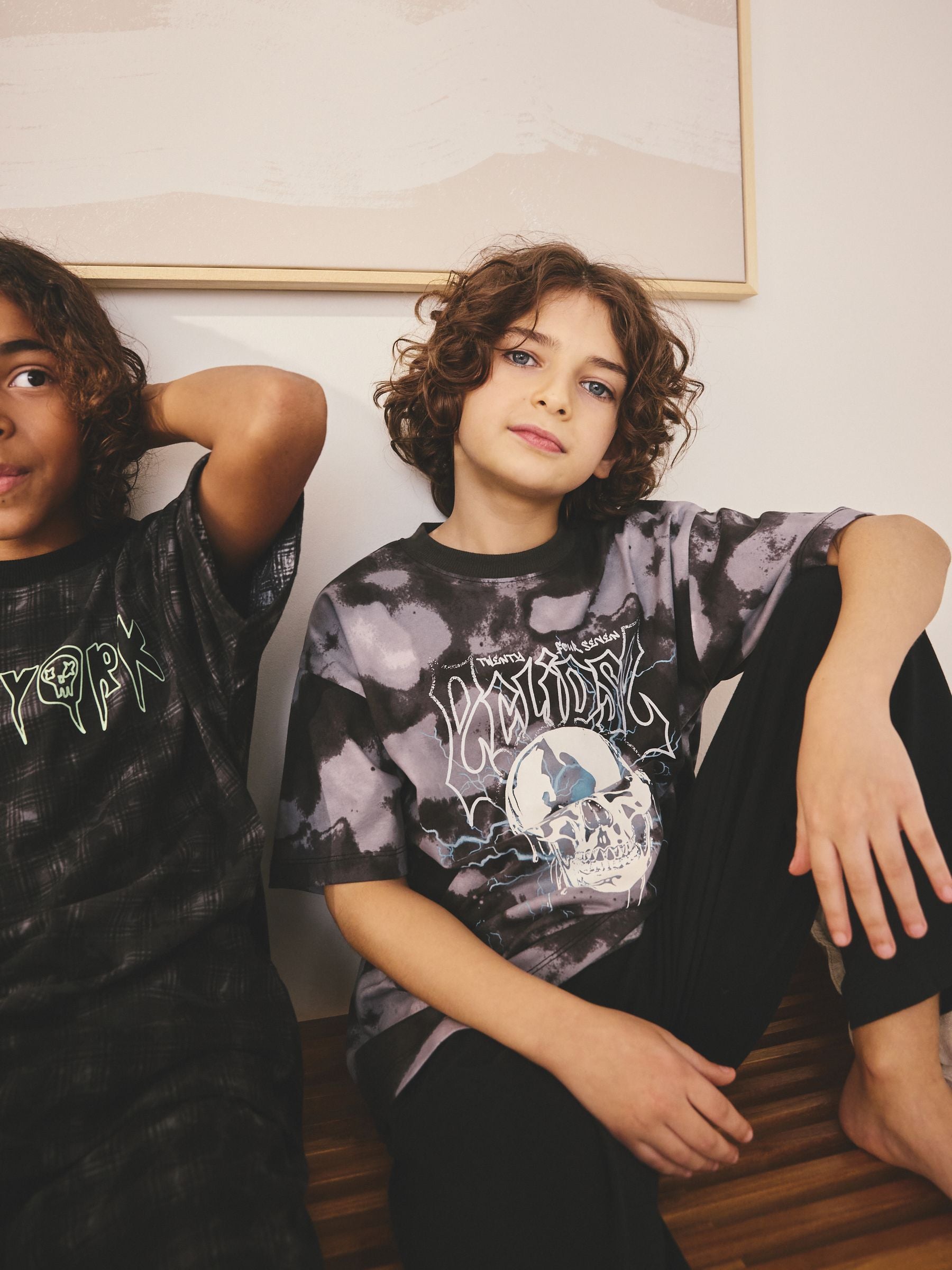 Black/Grey Skull Long Sleeve Pyjamas 2 Pack (3-16yrs) image 6