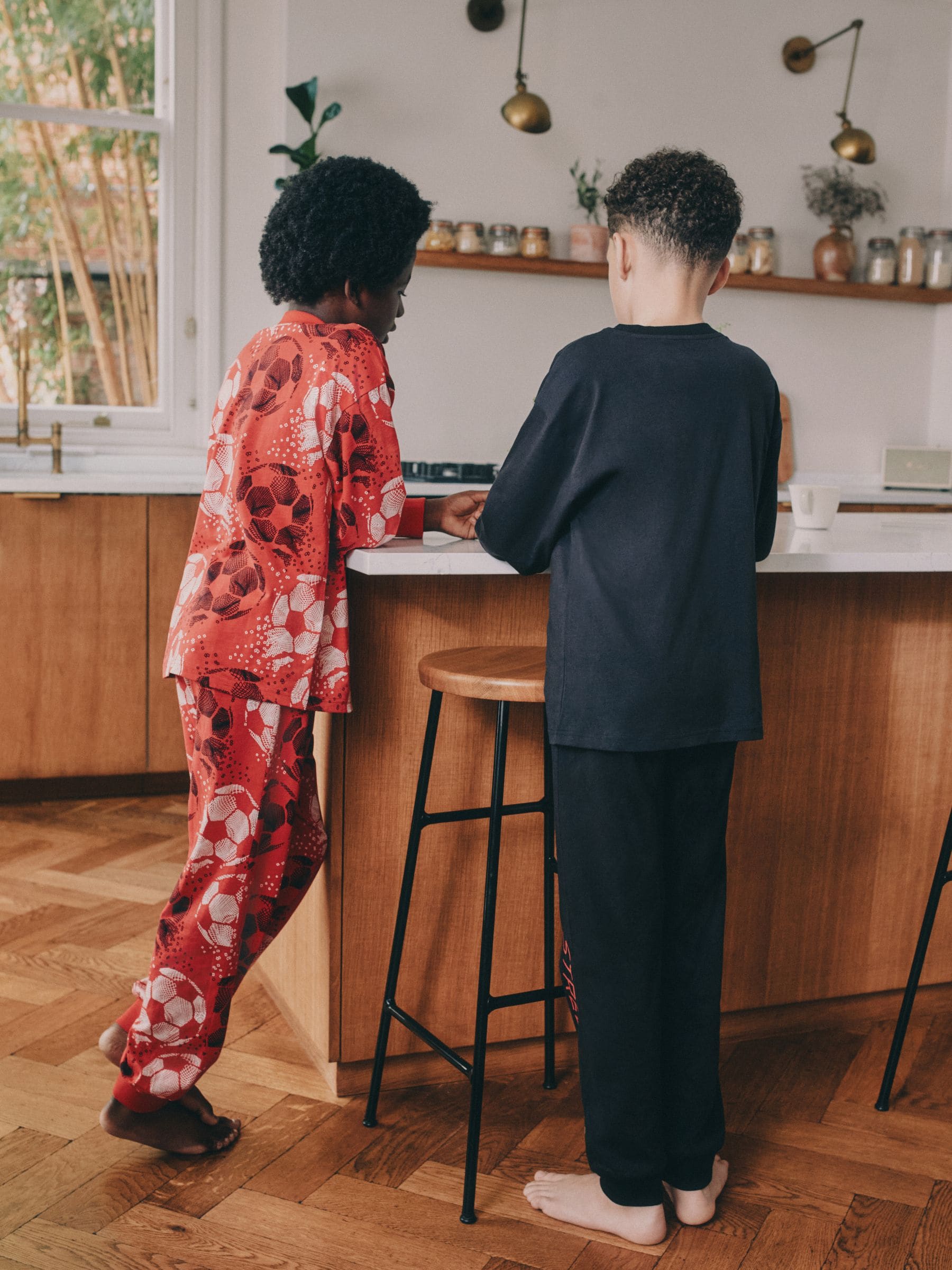 Red/Black Football Long Sleeve Pyjamas 2 Pack (3-14yrs) image 4