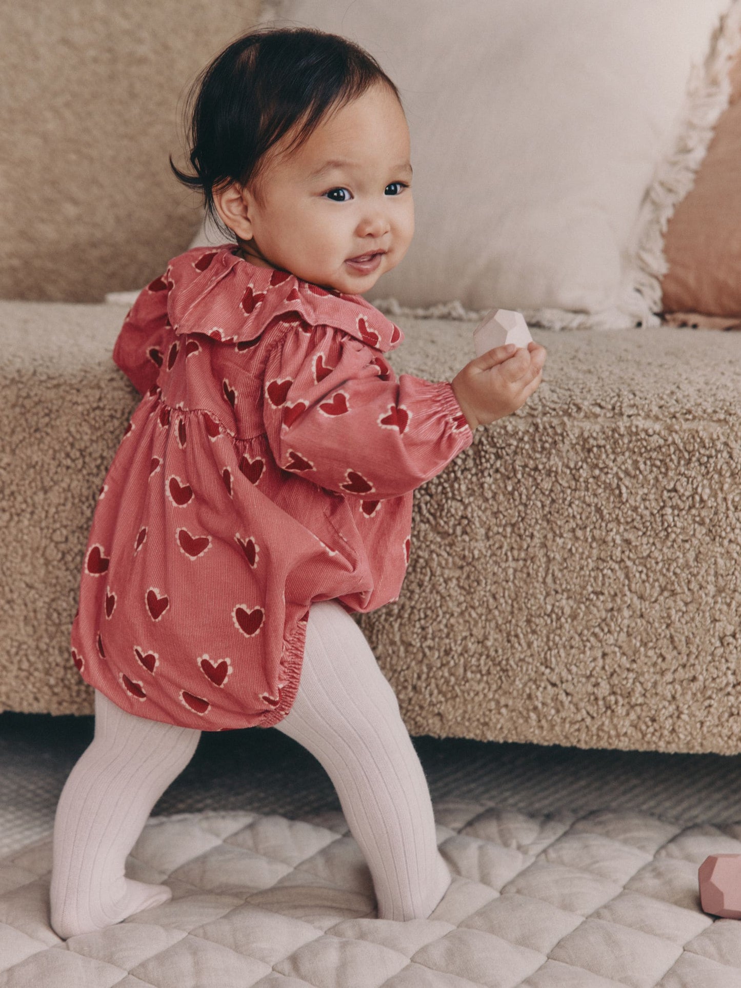 Red/Pink Heart Baby Bloomer Rompers Set 2 Piece with Tights (0mths-3yrs) image 3