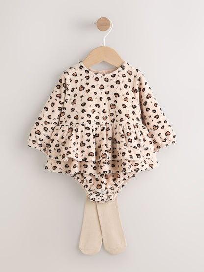 Natural Animal Baby Bloomer Rompers Set 2 Piece with Tights (0mths-3yrs) image 4