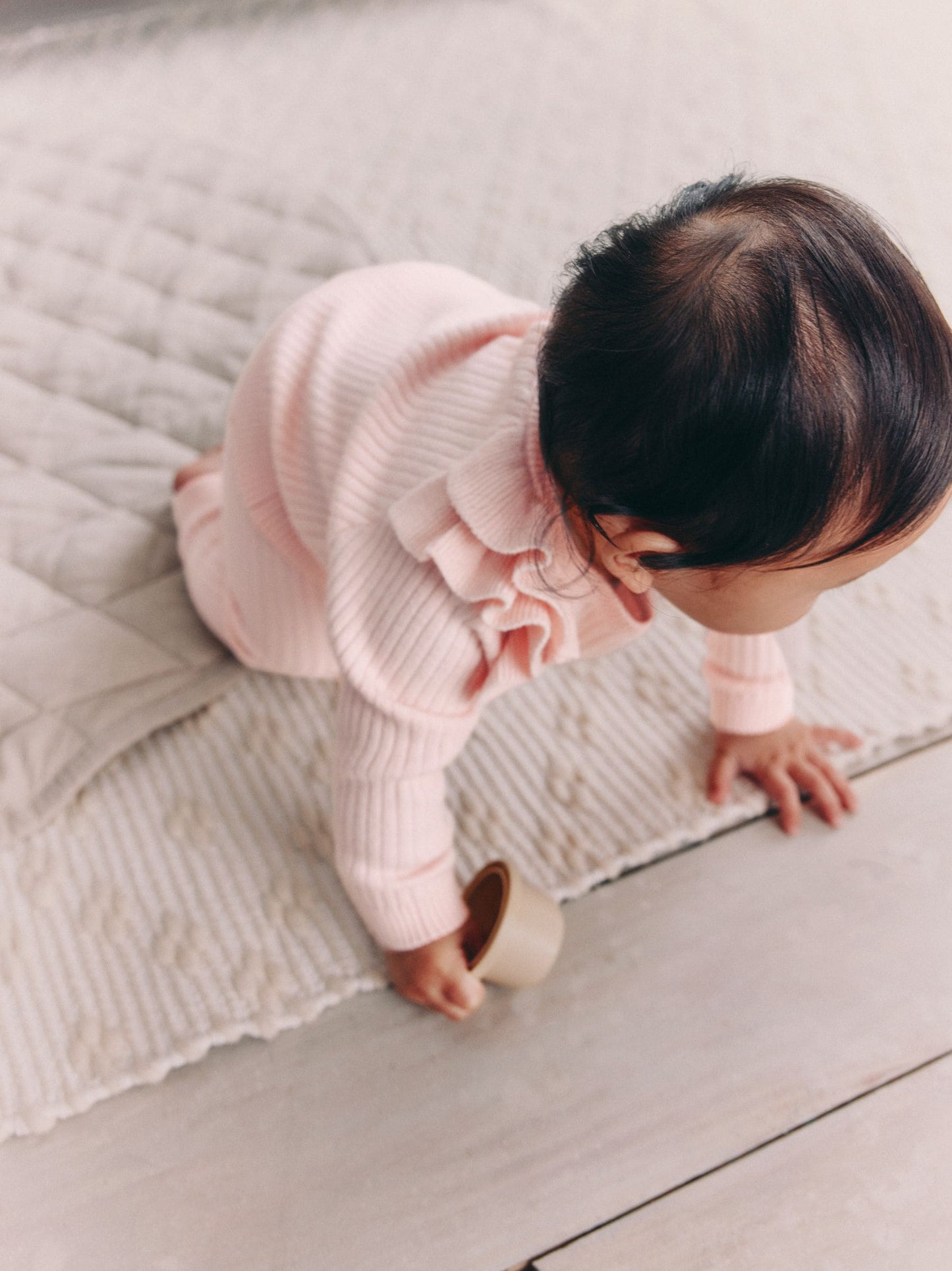 Light Pink Baby Knitted Jumper and Leggings Set 2 Piece (0mths-3yrs) image 3