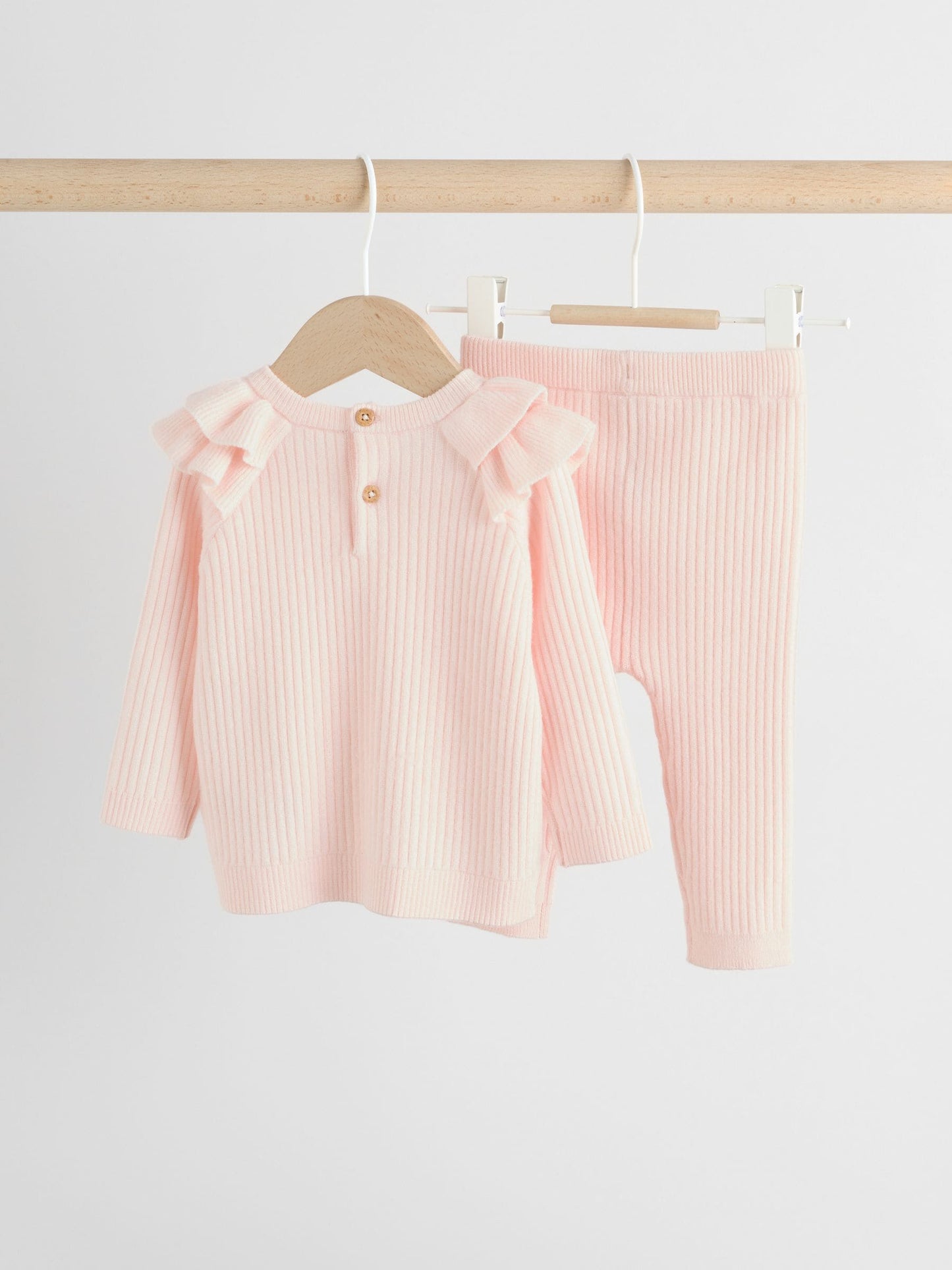 Light Pink Baby Knitted Jumper and Leggings Set 2 Piece (0mths-3yrs) image 5
