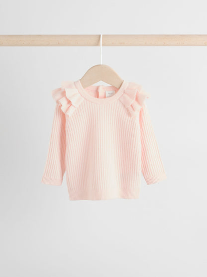 Light Pink Baby Knitted Jumper and Leggings Set 2 Piece (0mths-3yrs) image 6