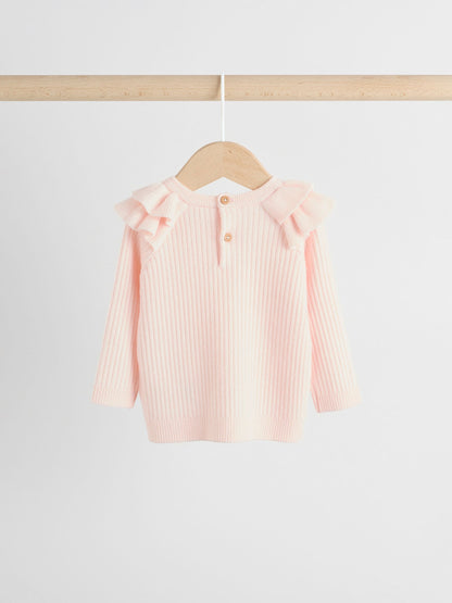Light Pink Baby Knitted Jumper and Leggings Set 2 Piece (0mths-3yrs) image 7