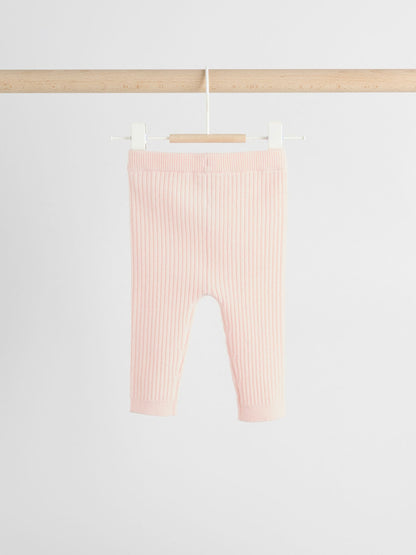 Light Pink Baby Knitted Jumper and Leggings Set 2 Piece (0mths-3yrs) image 9
