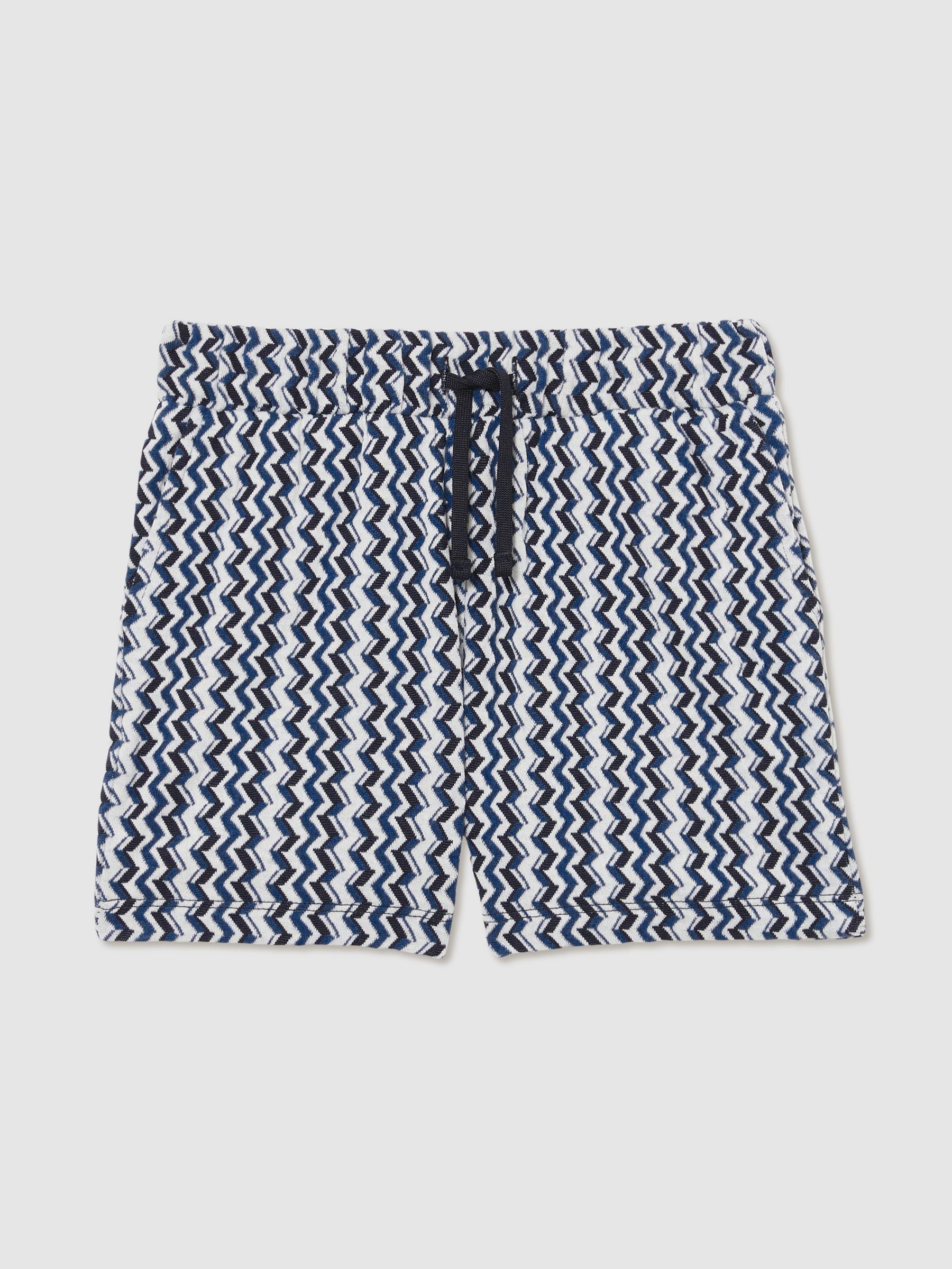 Dsiney Kidz - Reiss Blue Teti 3-9 yrs Zig-Zag Knit Drawstring Shorts image 2