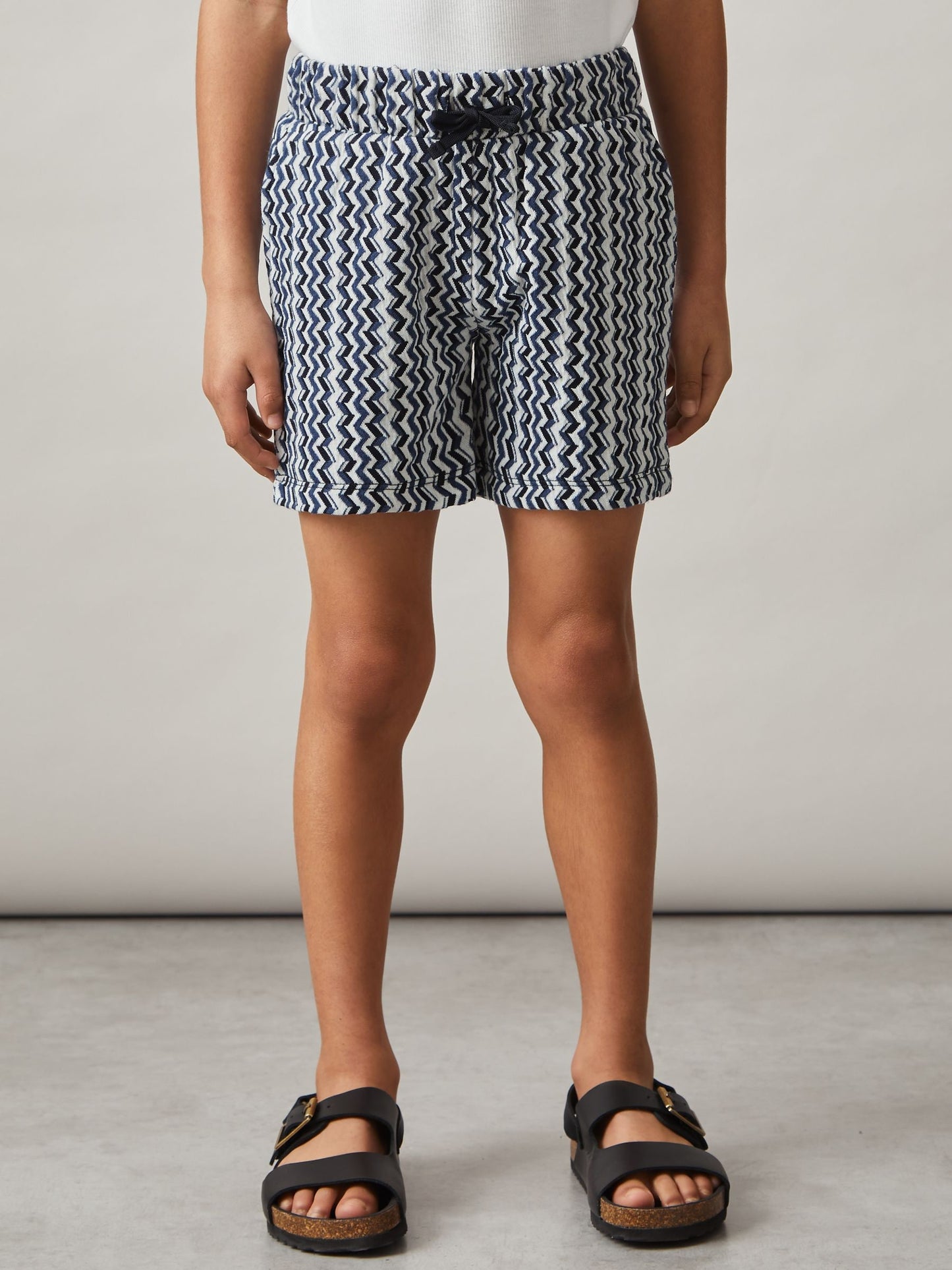 Dsiney Kidz - Reiss Blue Teti 3-9 yrs Zig-Zag Knit Drawstring Shorts image 3