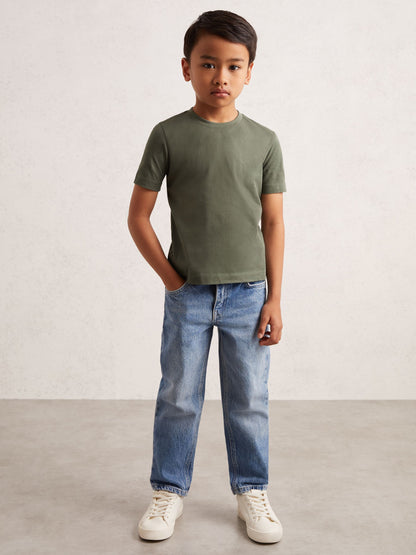 Dsiney Kidz - Reiss Dark Sage Bless 3-9 yrs Cotton Crew-Neck T-Shirt image 1