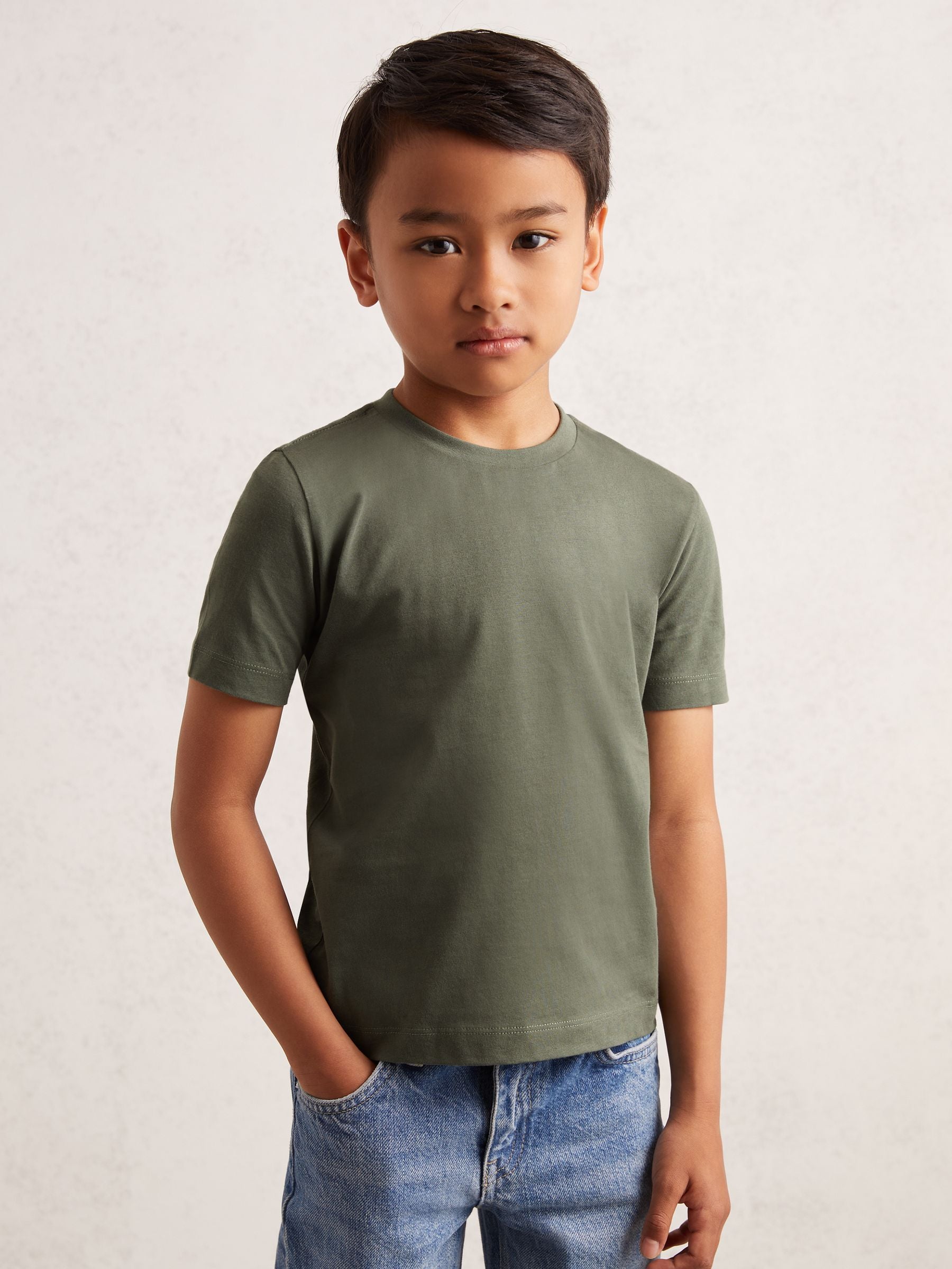 Dsiney Kidz - Reiss Dark Sage Bless 3-9 yrs Cotton Crew-Neck T-Shirt image 3
