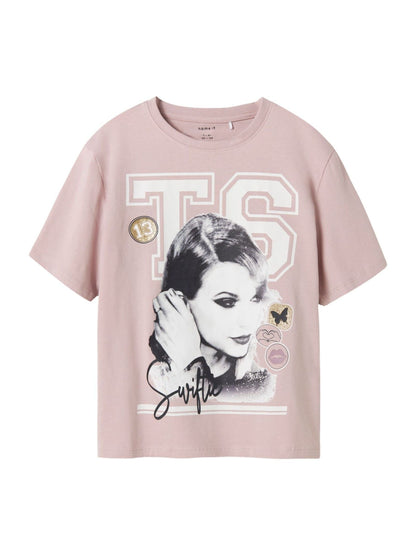 Dsiney Kidz - Name It Pink Taylor Swift Graphic Print Boxy T-Shirt image 1