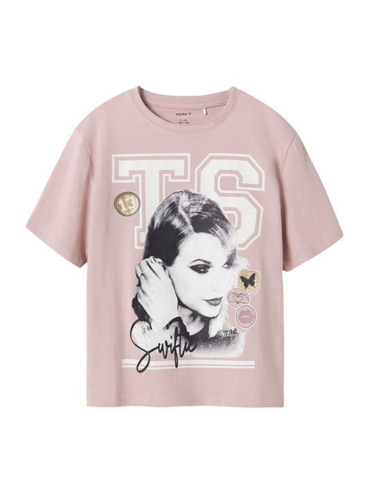 Dsiney Kidz - Name It Pink Taylor Swift Graphic Print Boxy T-Shirt image 1