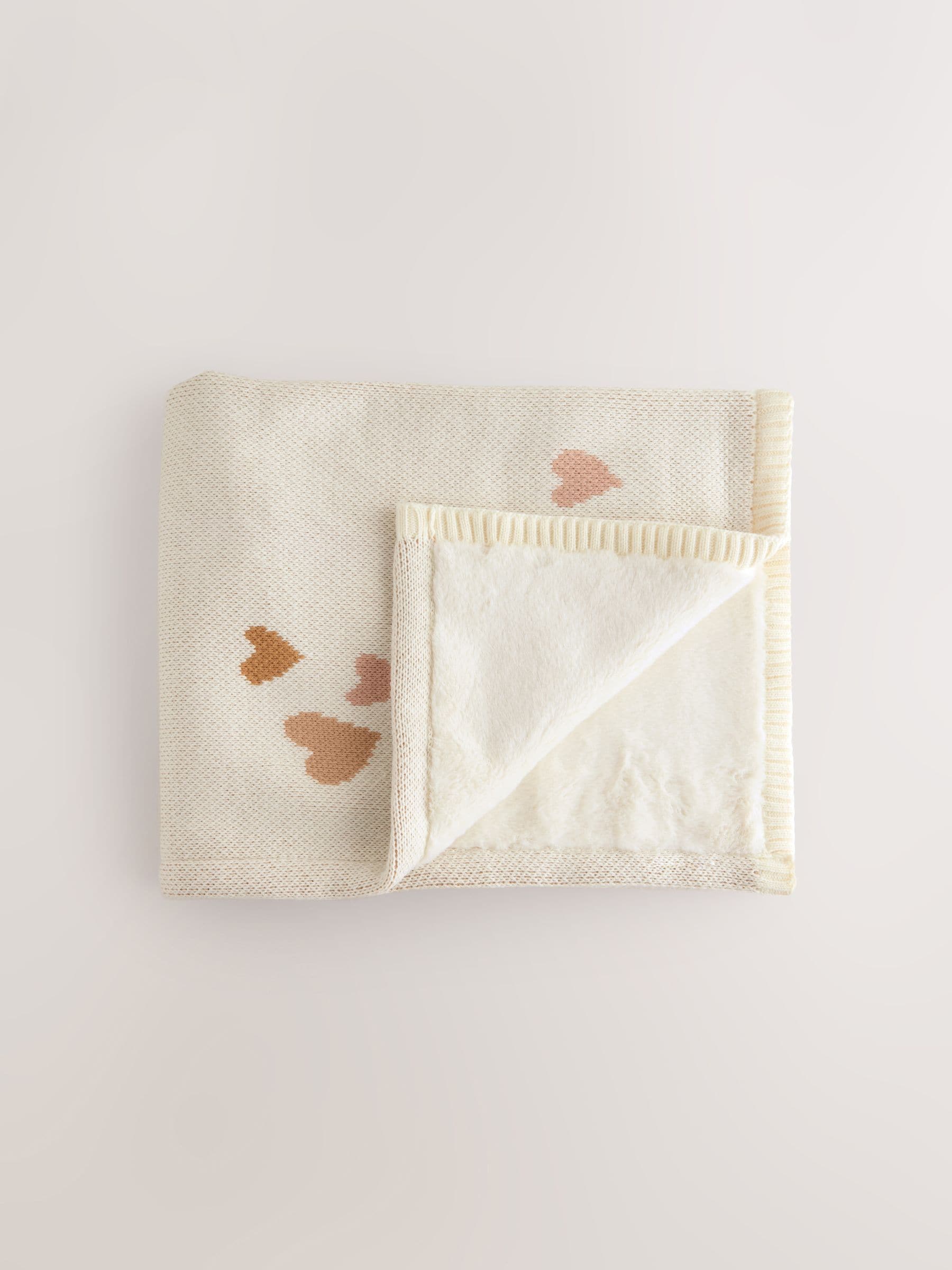 Hearts Knitted Baby Blanket image 1