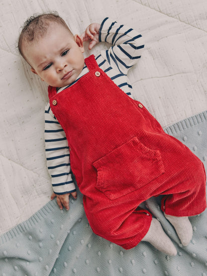 Red Cord Dungarees and Bodysuit Baby Set (0mths-2yrs)