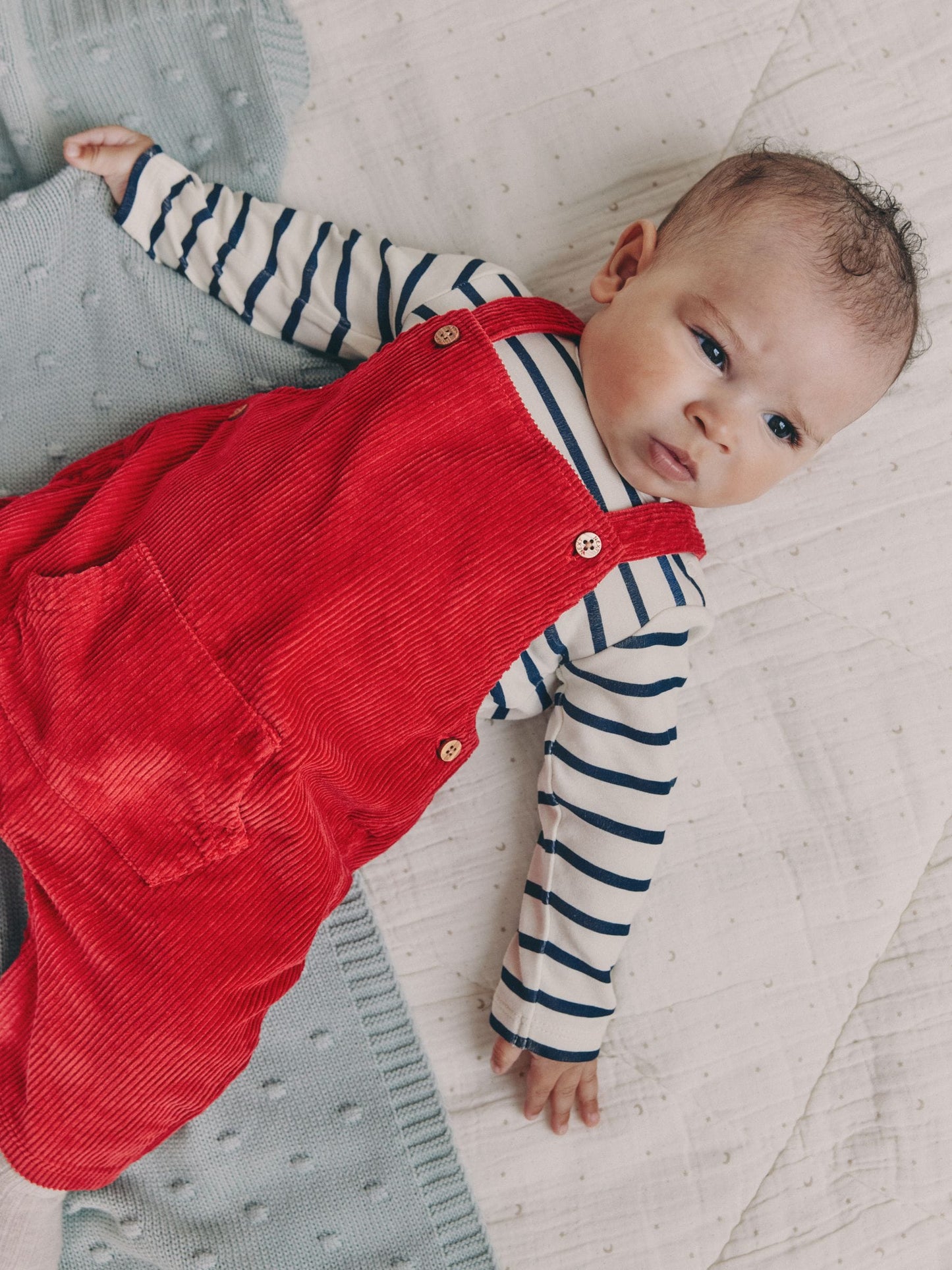 Red Cord Dungarees and Bodysuit Baby Set (0mths-2yrs)