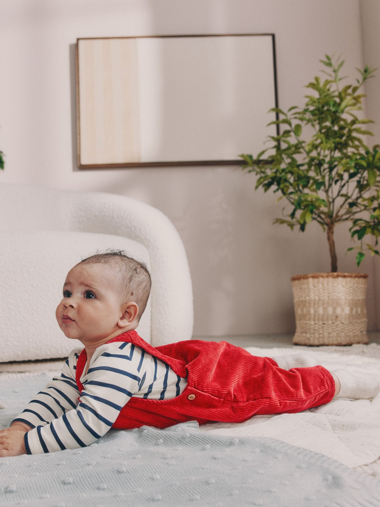 Red Cord Dungarees and Bodysuit Baby Set (0mths-2yrs)