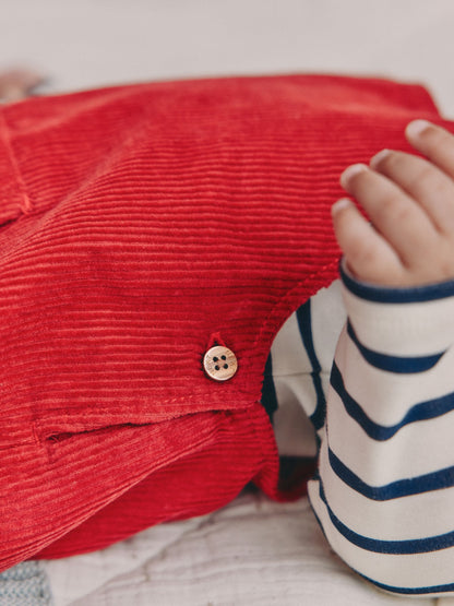 Red Cord Dungarees and Bodysuit Baby Set (0mths-2yrs)