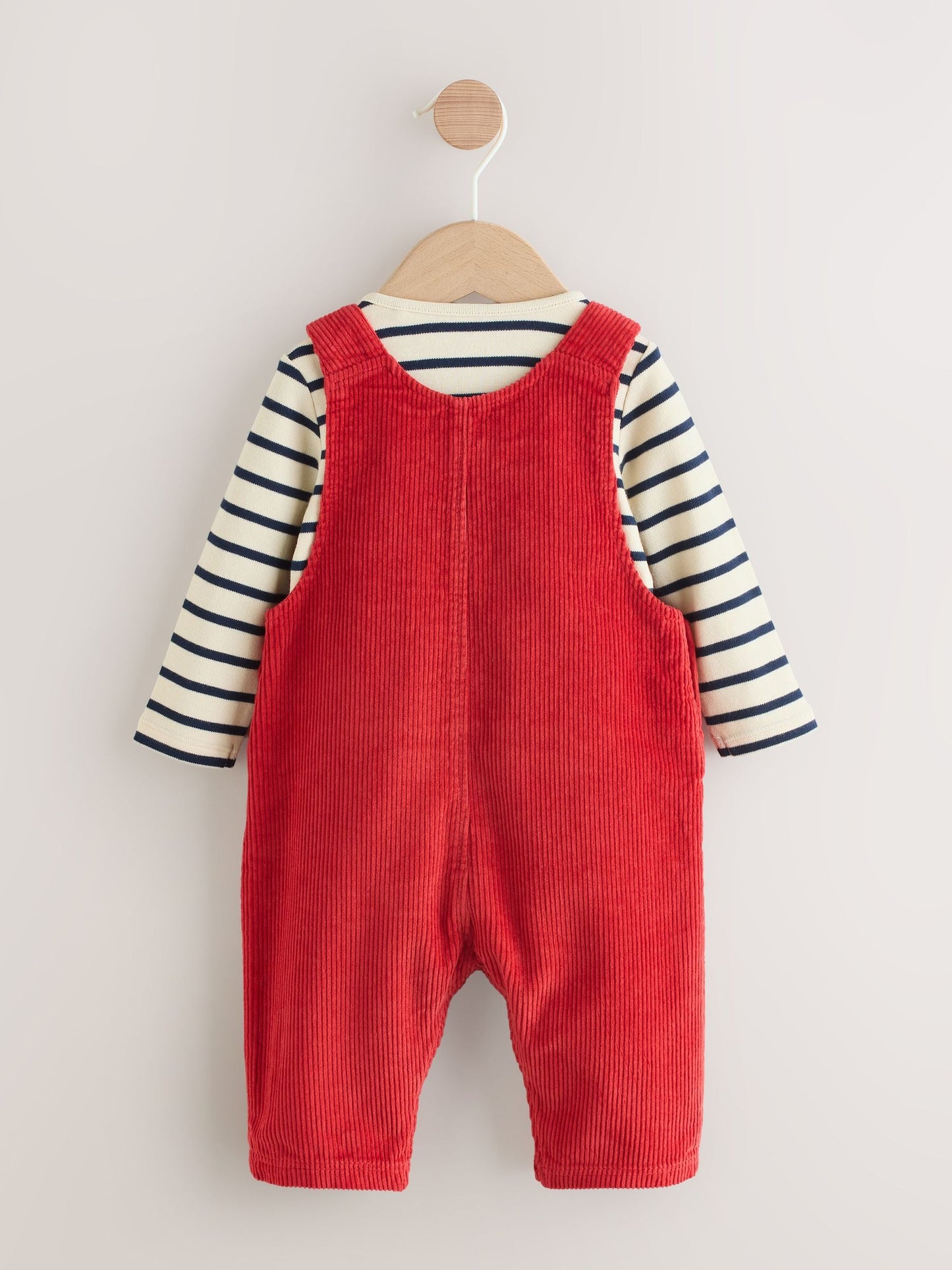 Red Cord Dungarees and Bodysuit Baby Set (0mths-2yrs)