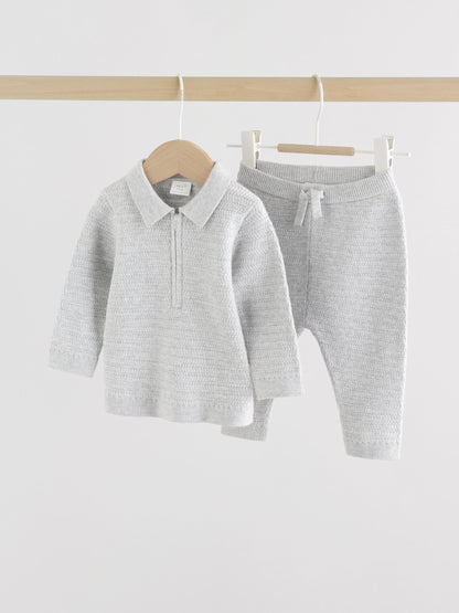 Grey Baby Knitted Jumper and Leggings Set (0mths-2yrs) image 1