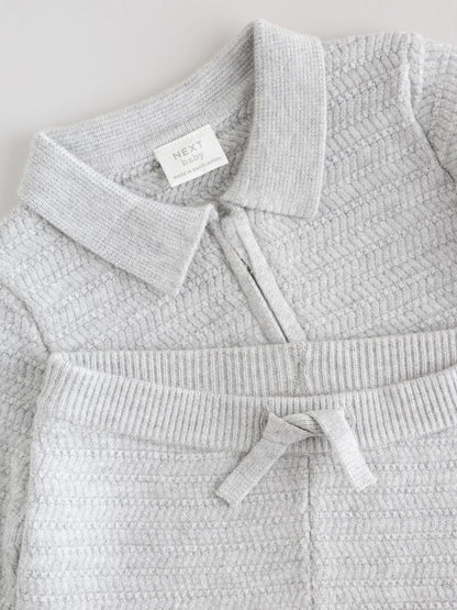 Grey Baby Knitted Jumper and Leggings Set (0mths-2yrs) image 3