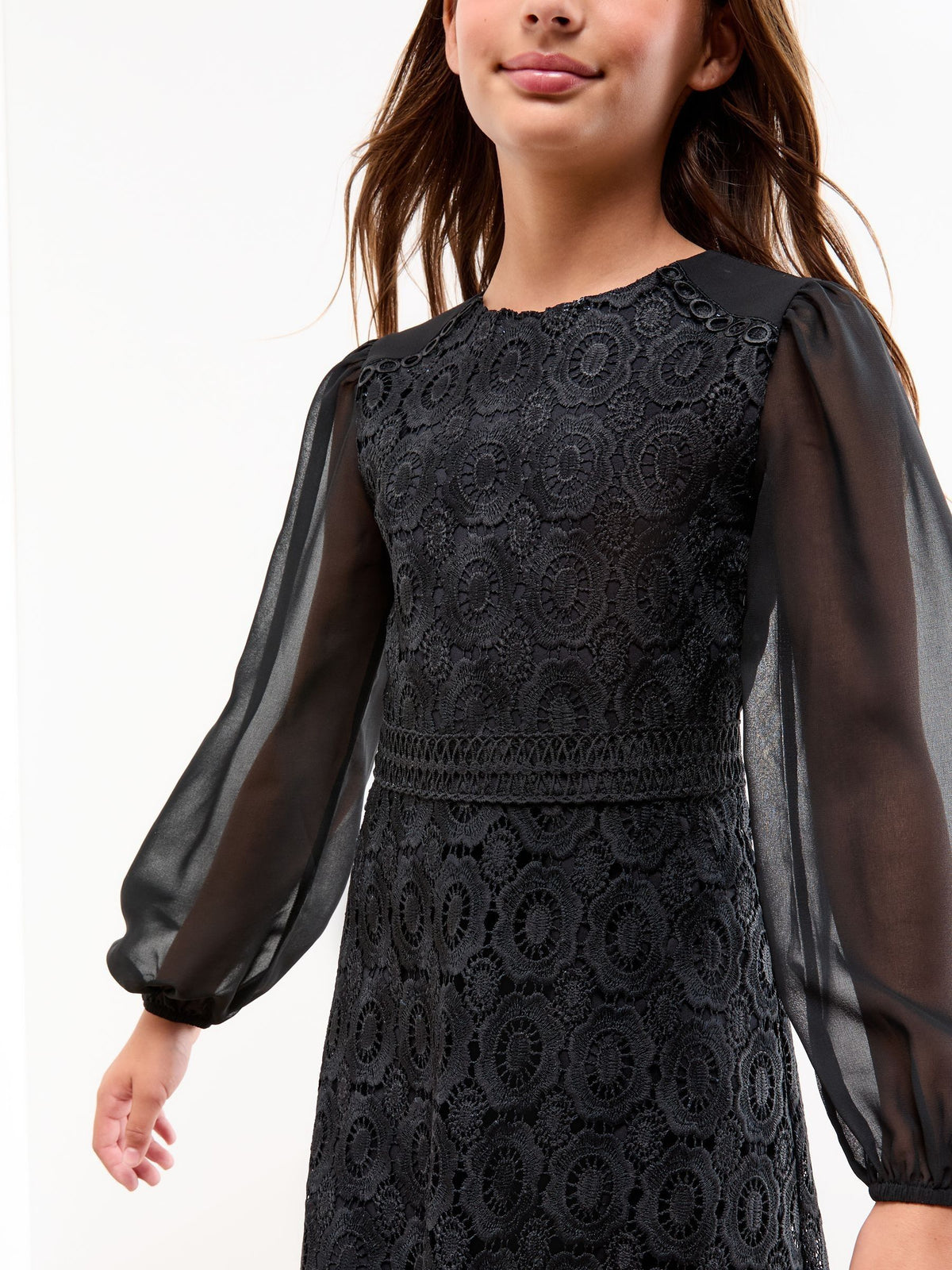Lipsy Black Lace Occasion Dress (5-16yrs) - image 3