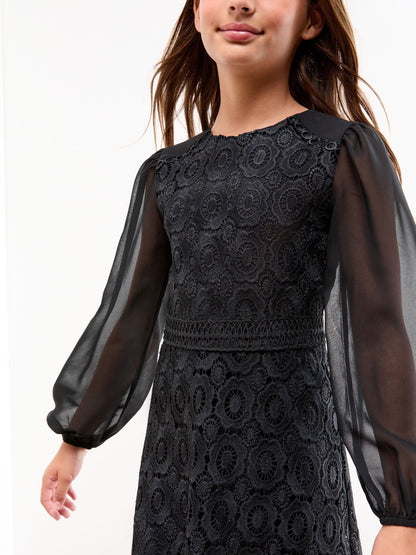 Lipsy Black Lace Occasion Dress (5-16yrs) - image 3