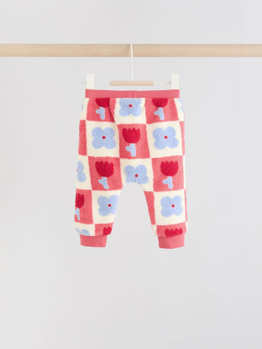 Red/ Purple Check Baby Fleece Tops and Leggings Set 2 Piece (0mths-2yrs) image 3