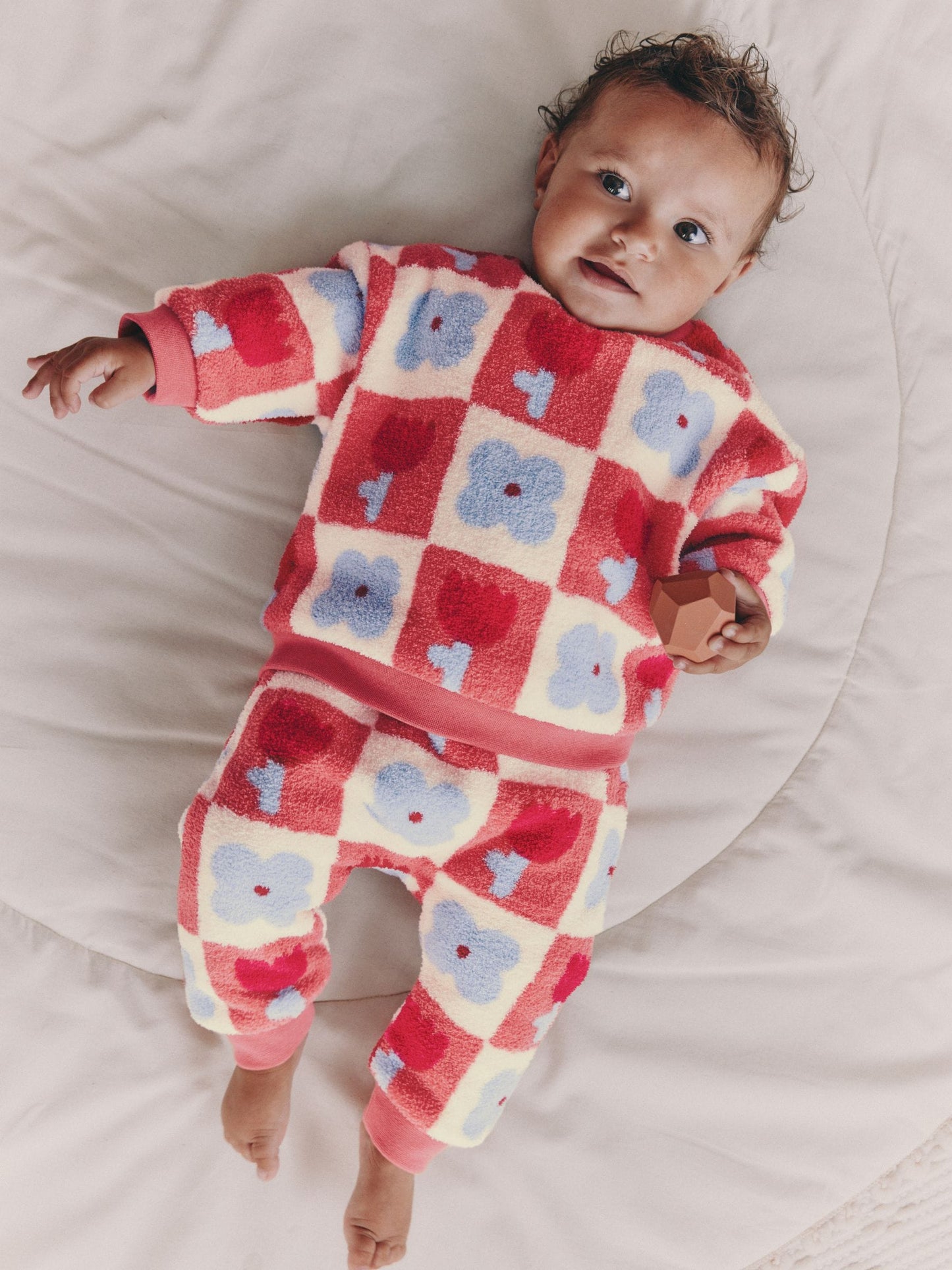 Red/ Purple Check Baby Fleece Tops and Leggings Set 2 Piece (0mths-2yrs)
