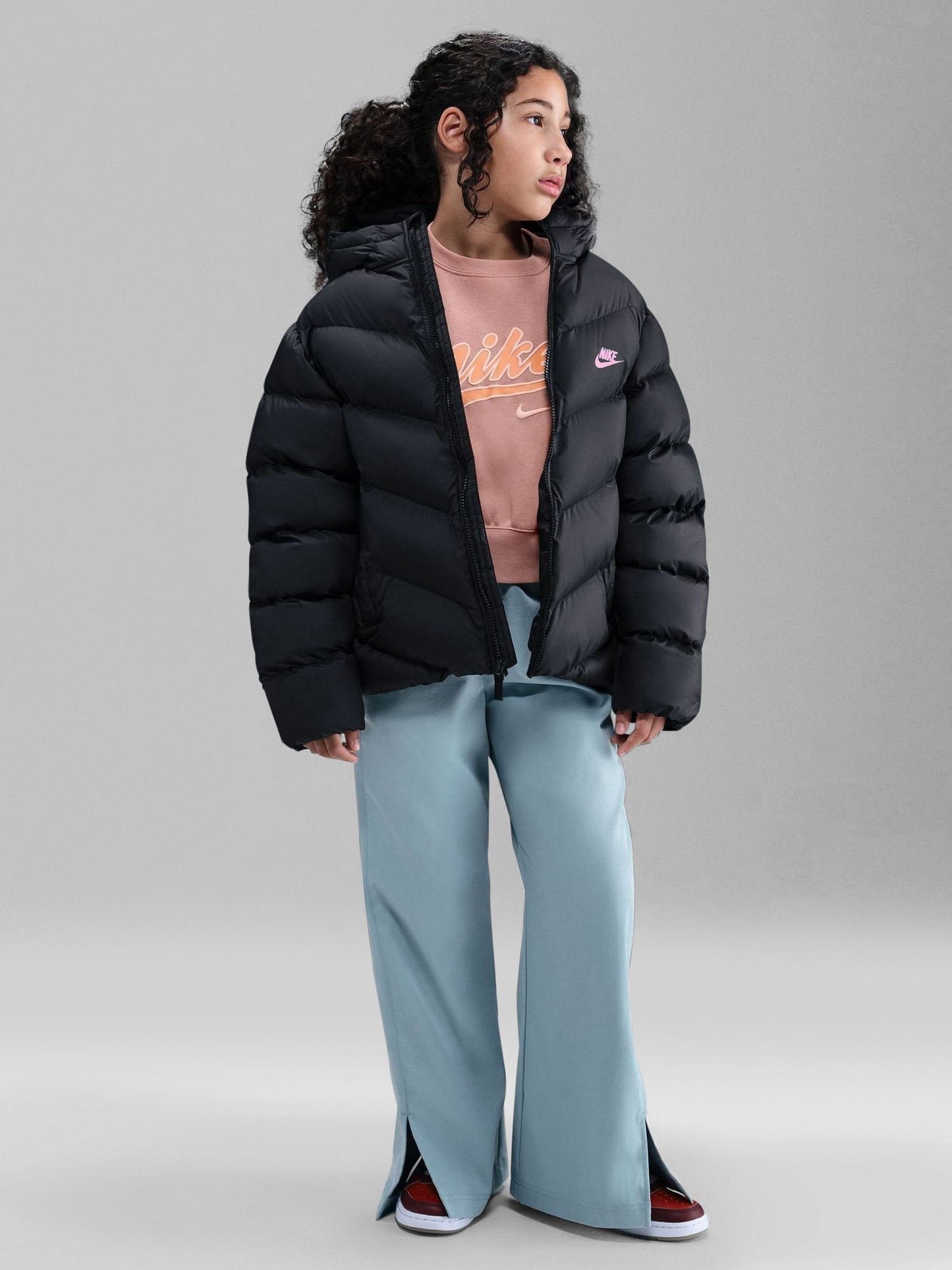 Dsiney Kidz - Nike Black/Pink Padded Puffer Jacket image 1