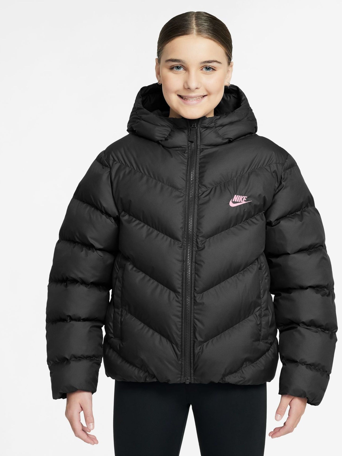 Dsiney Kidz - Nike Black/Pink Padded Puffer Jacket image 2