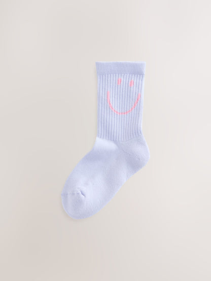 Pink, Purple and Green Cotton Rich Cushioned Sole Ankle Socks 3 Pack image 4