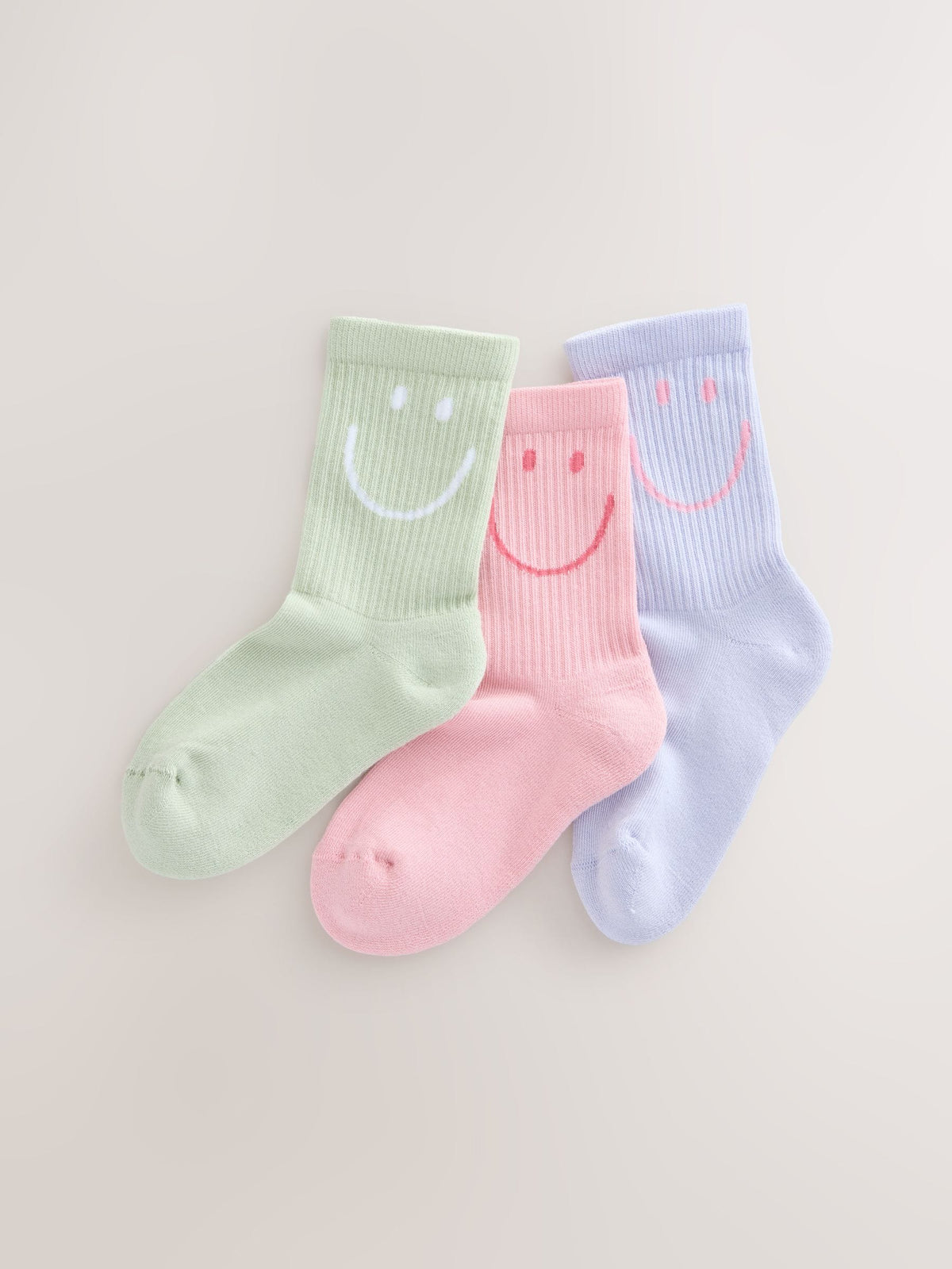 Pink, Purple and Green Cotton Rich Cushioned Sole Ankle Socks 3 Pack image 1